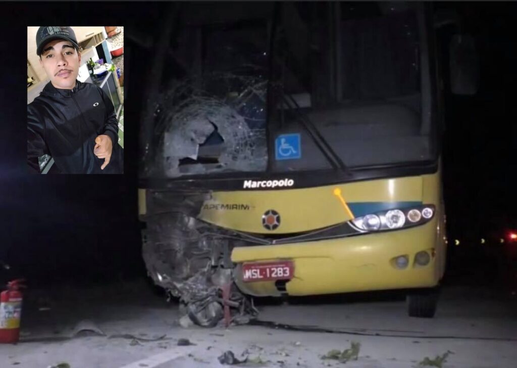 Moto bate de frente com ônibus da Viação Itapemirim que saiu de Campina Grande, pega fogo e piloto morre 3 moto onibus 2