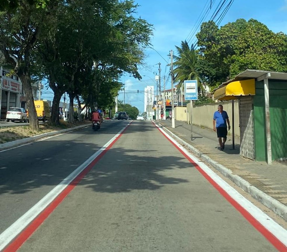STTU implanta faixa compartilhada para ônibus e bicicletas na Avenida Capitão-Mor Gouveia em Natal 6 mor gouveia G1 RN