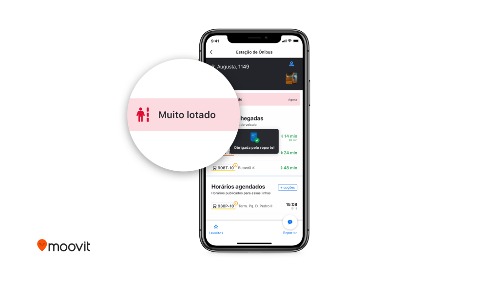 Moovit passa a informar a lotação de pontos e veículos em tempo real 2 Alerta de Lotacao no iOS Moovit