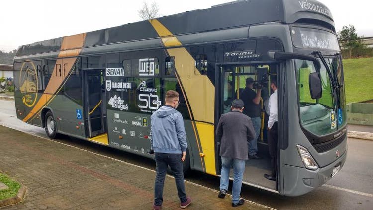 Ônibus elétrico começa a circular em Santa Catarina 2 ebus onibus eletrico jaragua do sul weg ufsc
