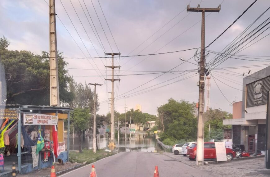 Chuva em Natal: Pontos de alagamento na Zona Sul prejudicam circulação de nove linhas de ônibus