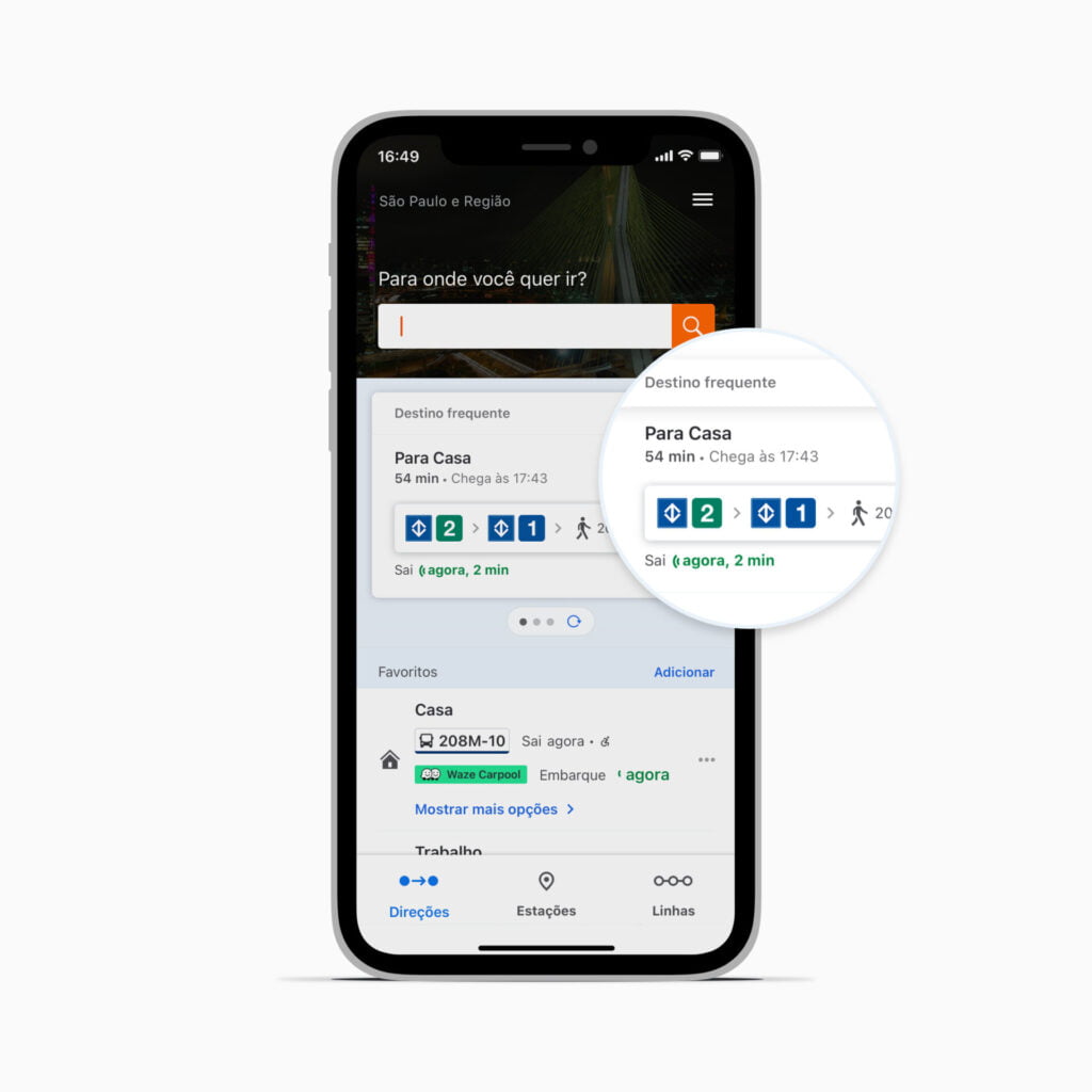 Aplicativo Moovit lança novos recursos de personalização que se adaptam aos hábitos e preferências dos usuários 2 Smart Components Highlighted PT