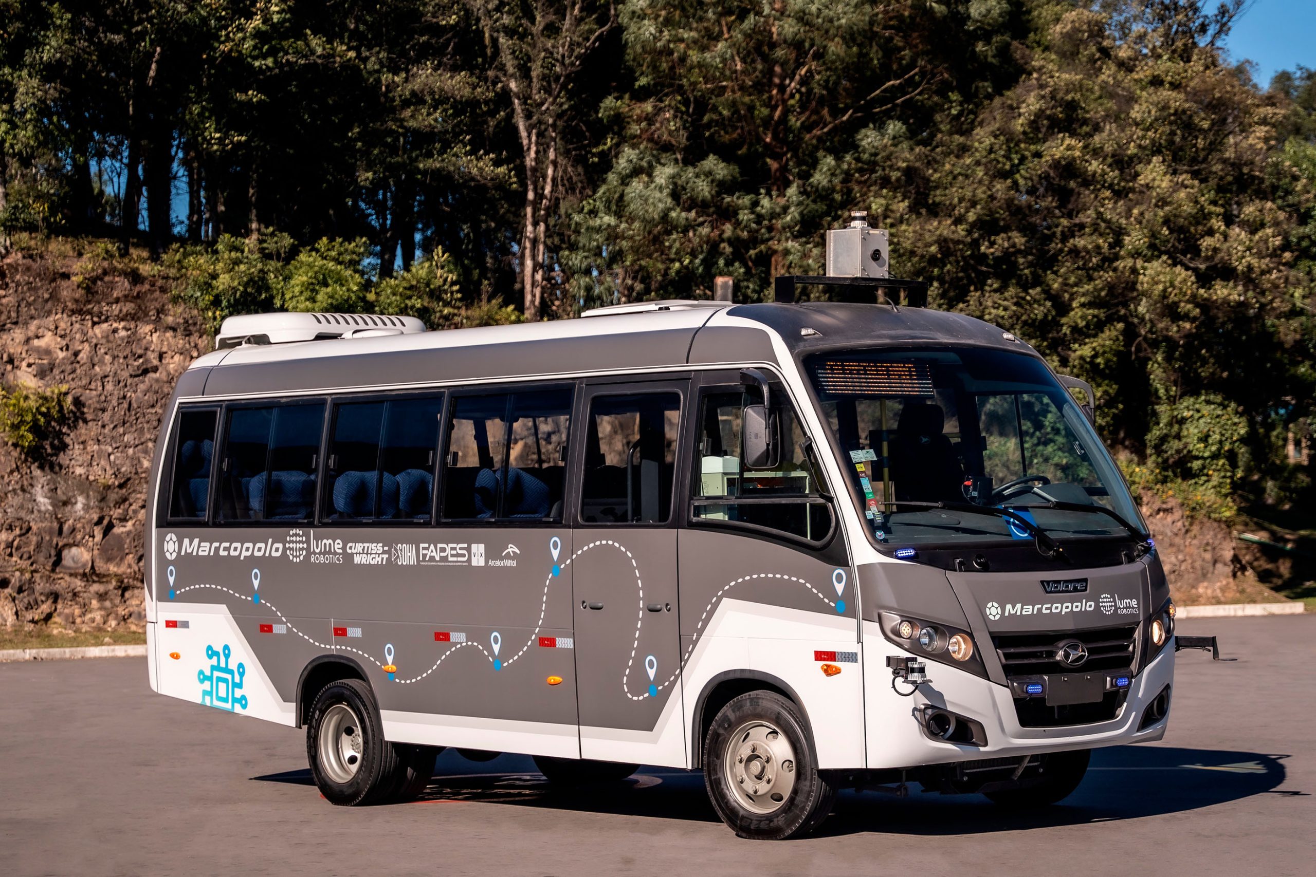 Marcopolo apresenta primeiro protótipo de micro-ônibus autônomo da América do Sul