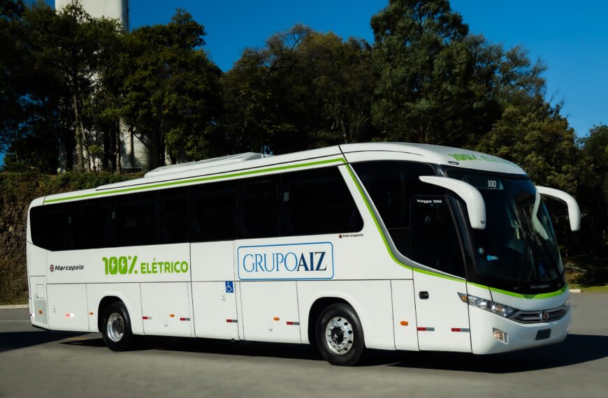 Marcopolo fornece Viaggio 1050 100% elétrico para fretamento no Paraná