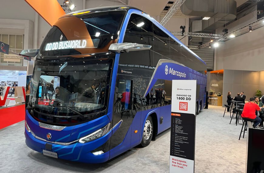 Conforto interior do ônibus Marcopolo G8 conquista público na Busworld 2023