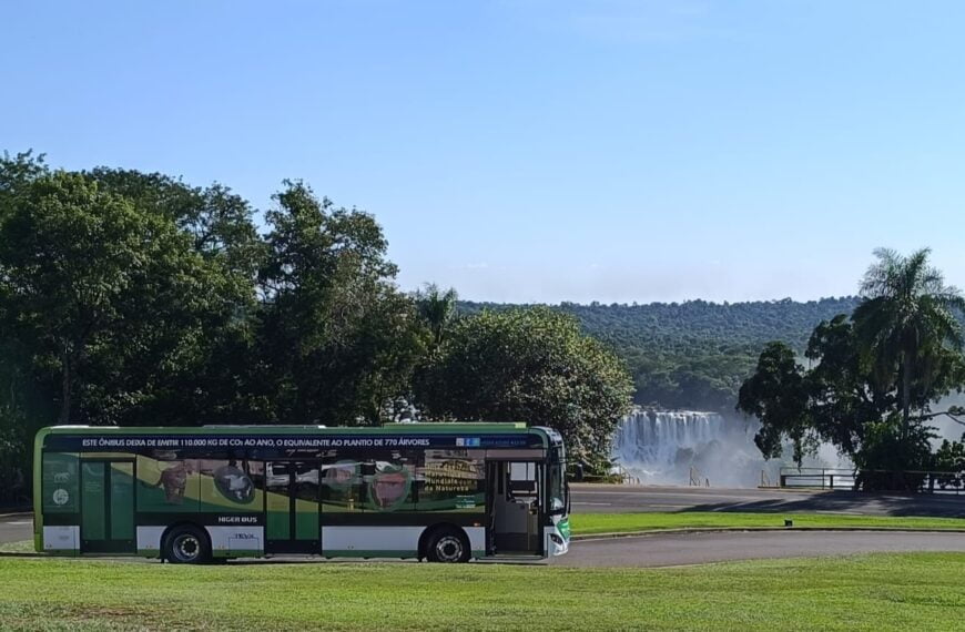 Ônibus elétrico AzureA12 da TEVX Higer realiza testes no Parque Nacional do Iguaçu