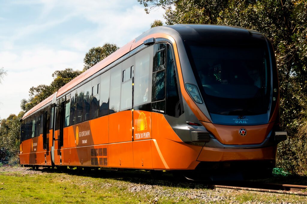 Marcopolo Rail estreia o VLT Prosper no serviço Trem do Pampa 2 15072024 Marcopolo Rail Prosper Trem do Pampa 1