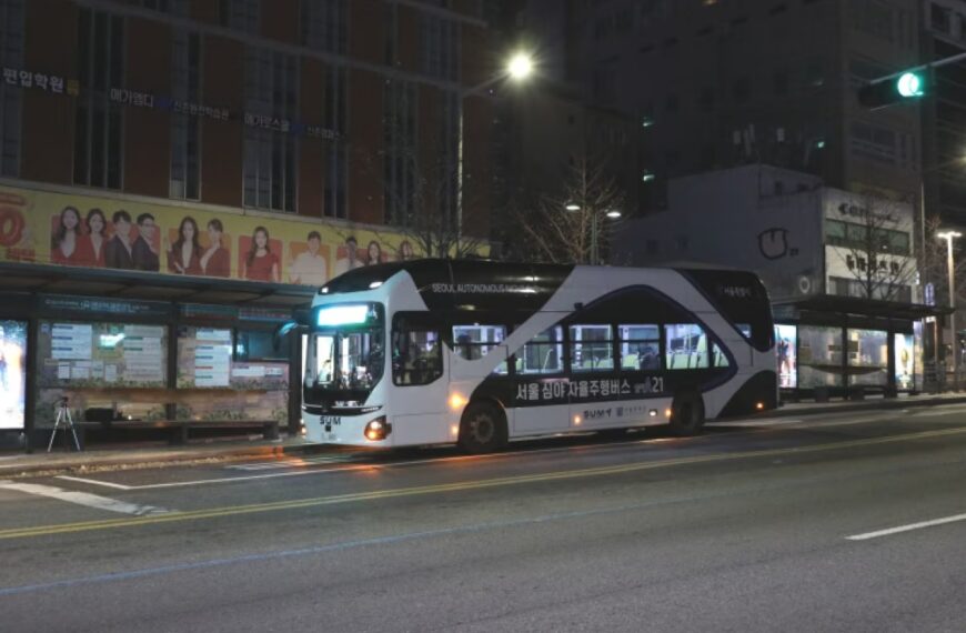 Primeiro ônibus autônomo noturno do mundo circula na Coréia do Sul