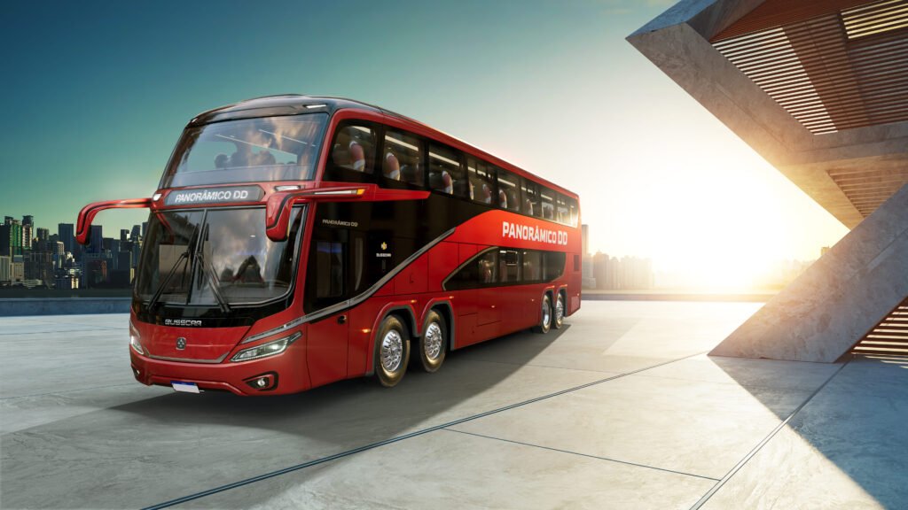 Busscar lança novo ônibus Panorâmico DD na família NB1