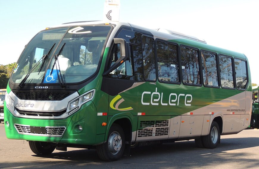 Célere transportes adquire cinco novos ônibus Foz F2400 da Caio Induscar