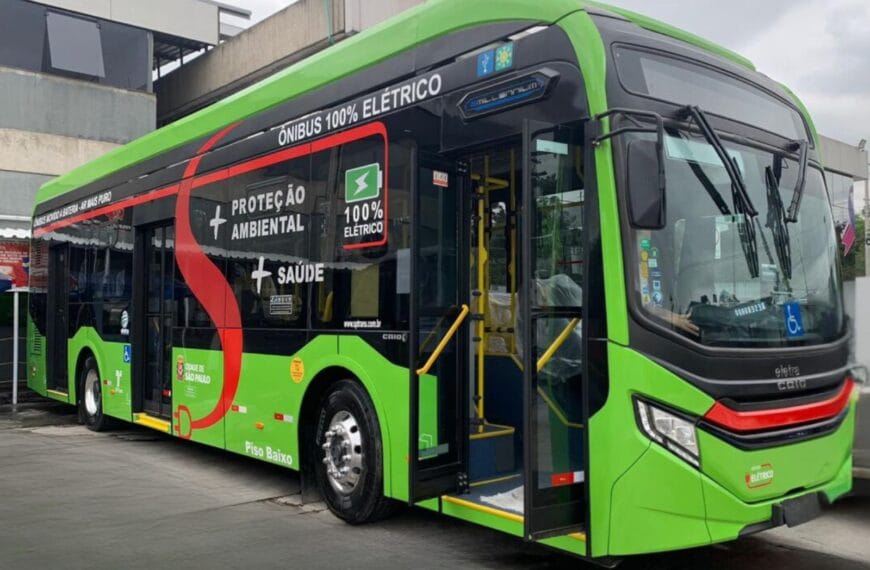 Caio entrega primeiro ônibus elétrico para a Pêssego Transportes em São Paulo