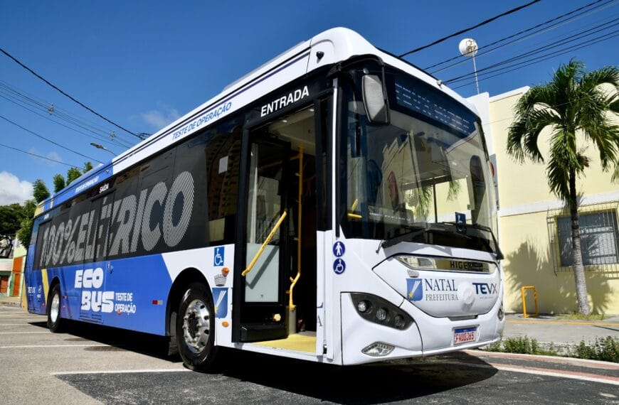 Natal inicia testes com ônibus elétrico