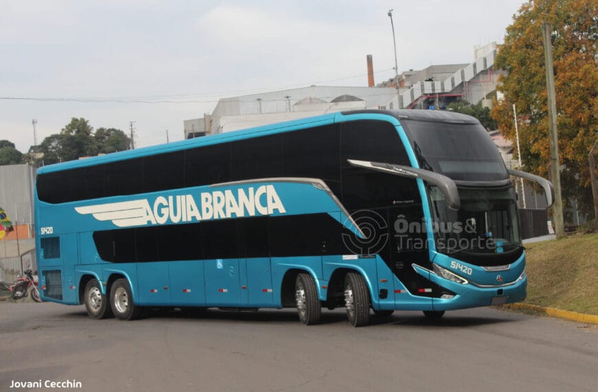 Águia Branca amplia frota com novos Paradiso G8 1800 DD da Marcopolo