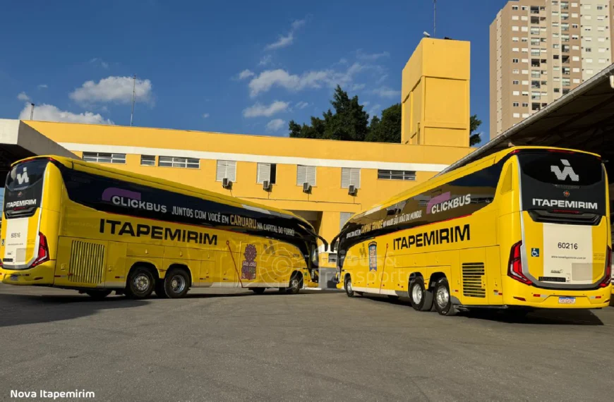 Itapemirim adesiva ônibus em homenagem ao São João e destaca rotas diretas para Caruaru e Campina Grande