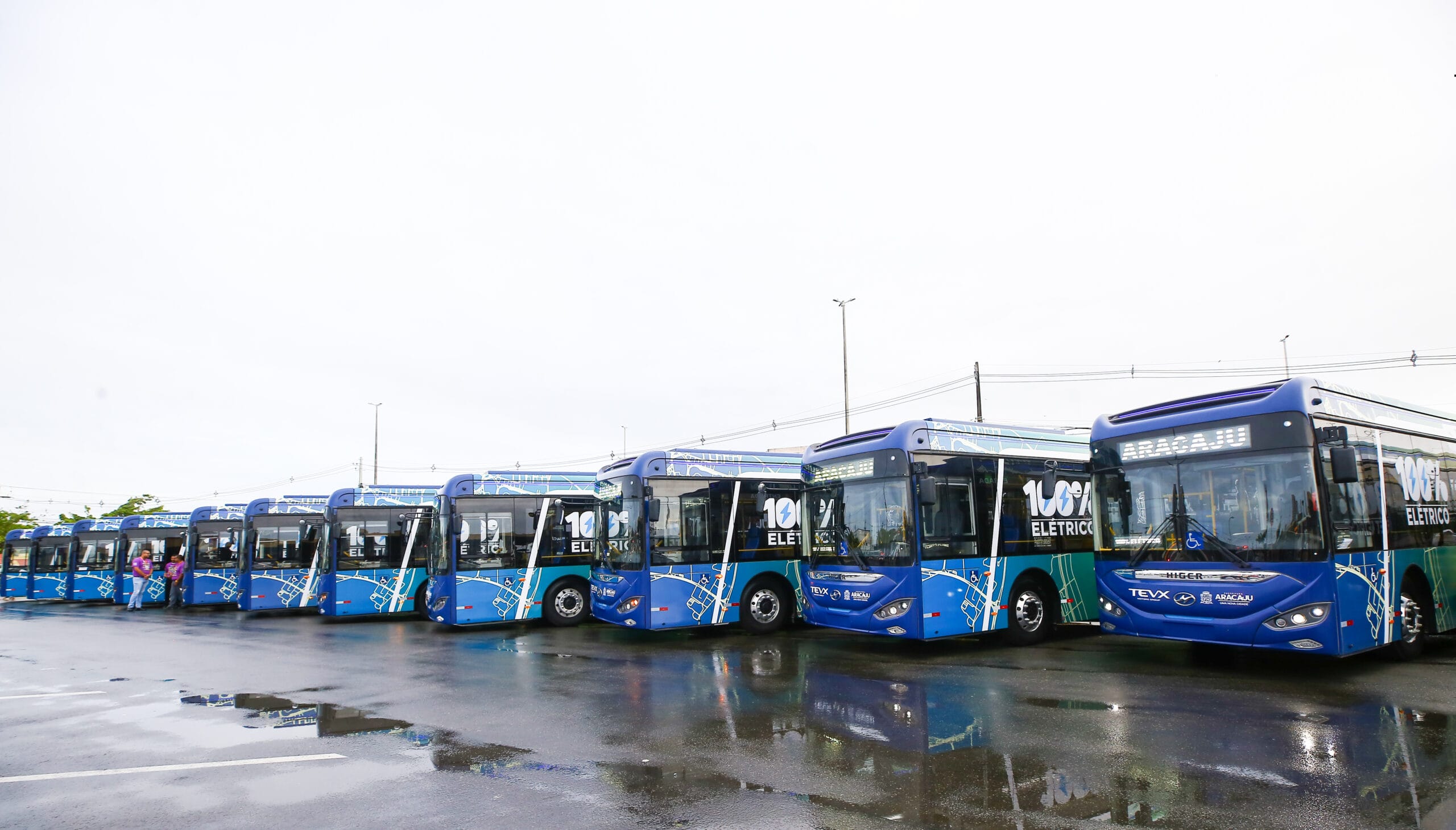 Aracaju recebe 15 ônibus zero KM 100% elétricos