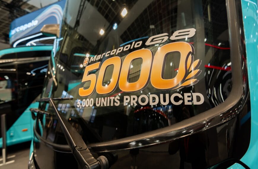Marcopolo celebra produção de 5 mil unidades da linha rodoviária G8