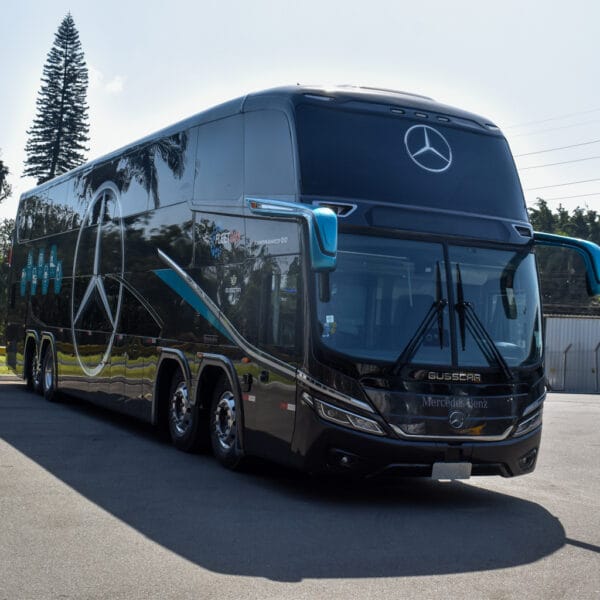 Mercedes-Benz e Be8 registram redução de até 99% nas emissões em testes com biocombustível 100% durante a “Rota Sustentável COP30”