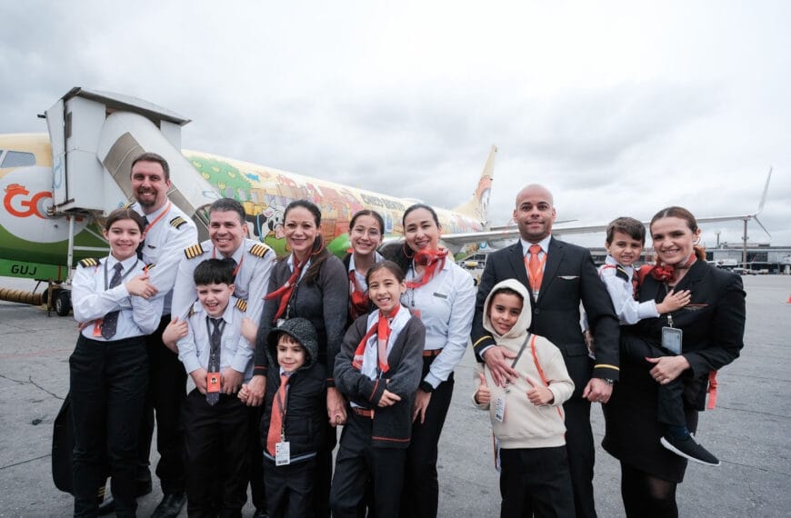 GOL promove voo especial e transforma filhos de colaboradores em “mini tripulantes” por um dia