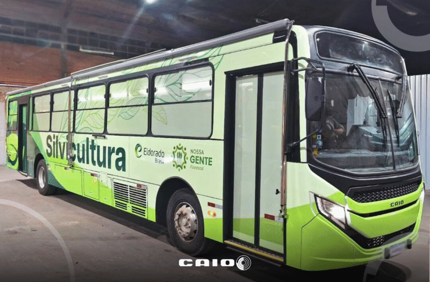 Eldorado Brasil adota ônibus Apache Vip da Caio em projeto de bem-estar florestal móvel