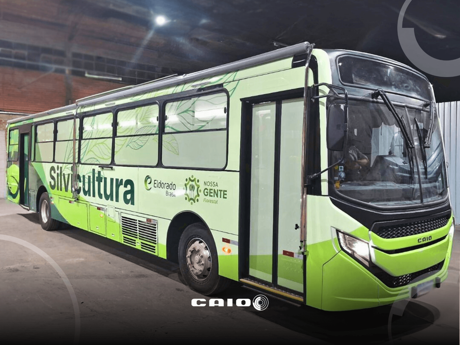 Eldorado Brasil adota ônibus Apache Vip da Caio em projeto de bem-estar florestal móvel