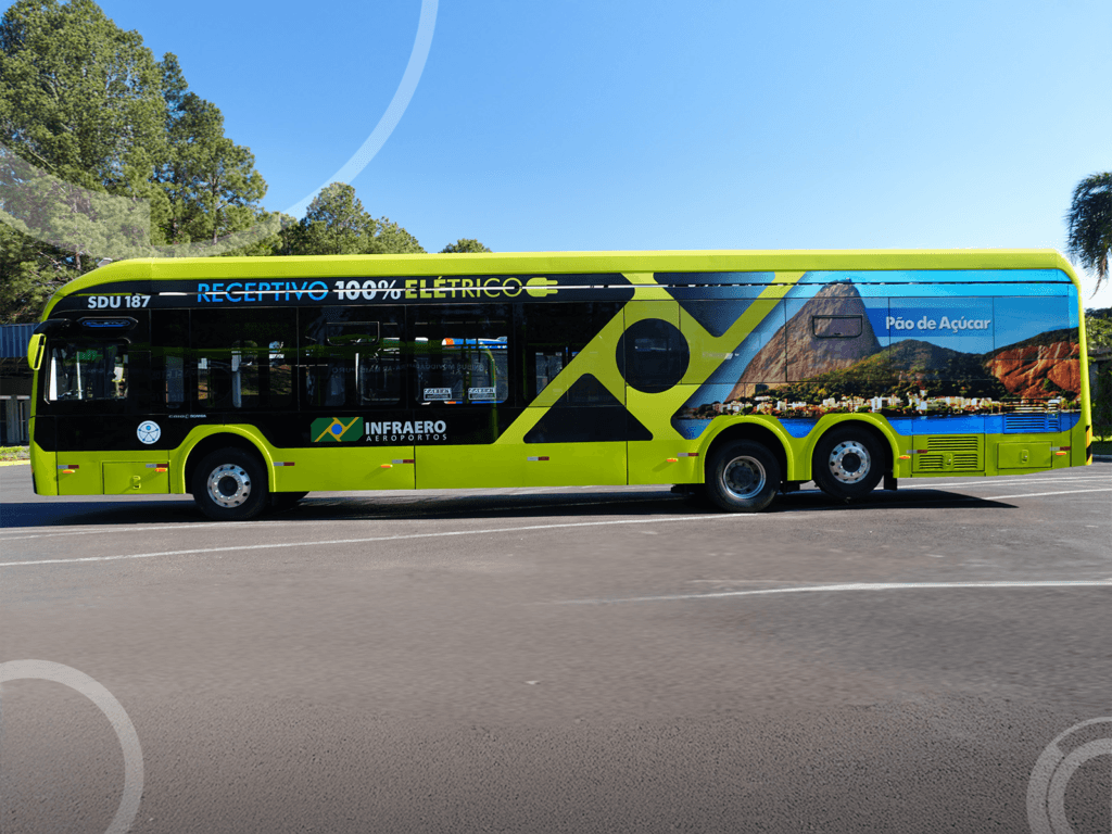 Ônibus elétricos eMillennium da Caio entram em operação no Aeroporto Santos Dumont, no Rio de Janeiro