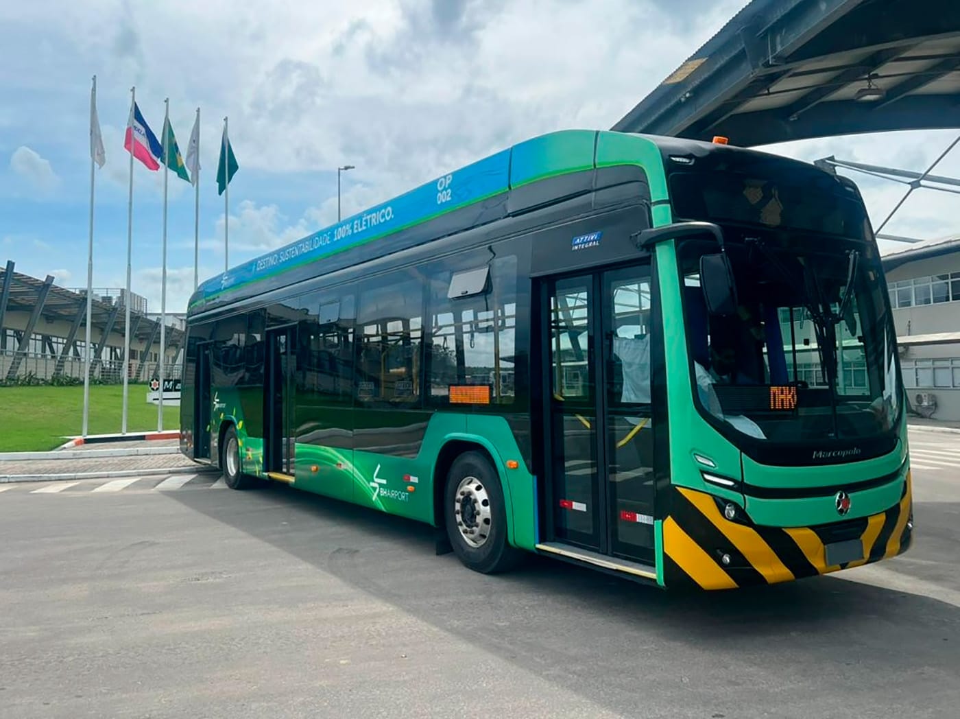 Aeroporto Internacional de Belo Horizonte é o primeiro do país a operar ônibus elétricos Marcopolo Attivi Integral