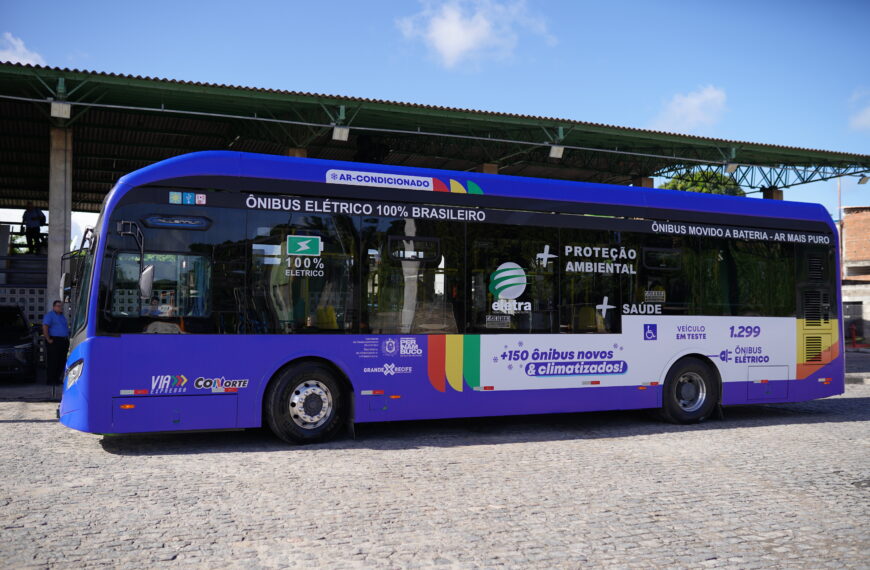 Grande Recife inicia testes com ônibus elétrico e prepara chegada de 100 veículos à frota metropolitana