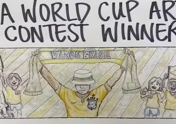 Estudante brasileiro vence concurso da Fifa e terá arte estampada no ônibus da Seleção na Copa do Mundo