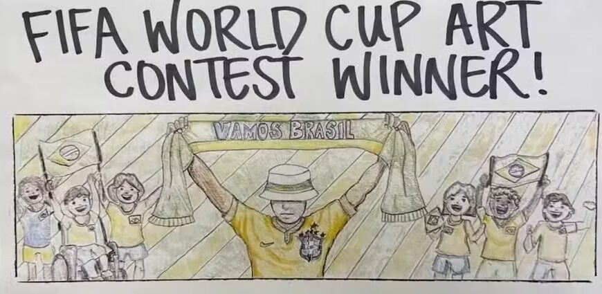 Estudante brasileiro vence concurso da Fifa e terá arte estampada no ônibus da Seleção na Copa do Mundo
