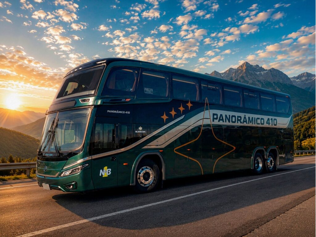 Busscar lança Panorâmico 410 NB1 com foco em eficiência operacional e tecnologia embarcada