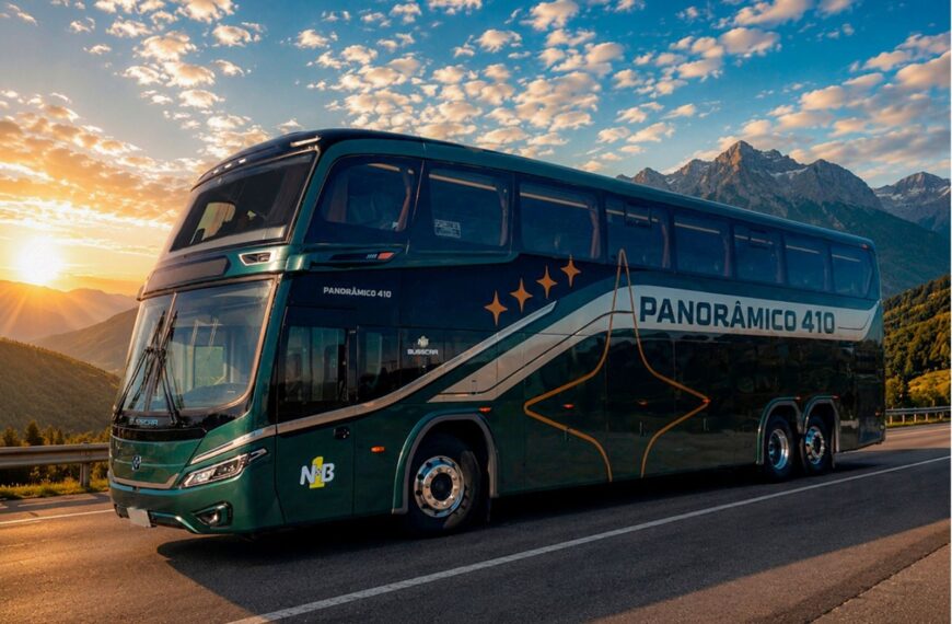 Busscar lança Panorâmico 410 NB1 com foco em eficiência operacional e tecnologia embarcada