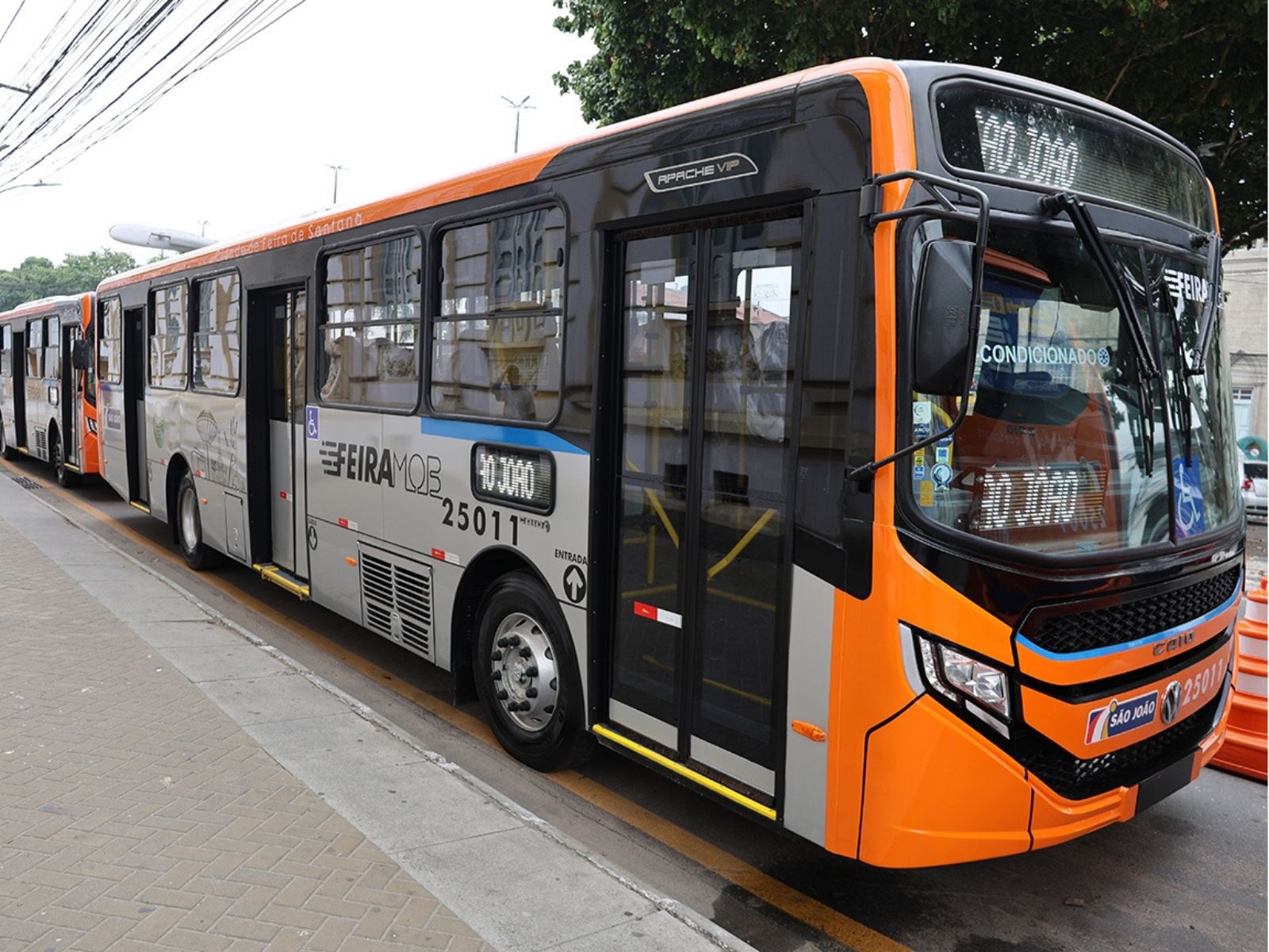 Feira de Santana recebe seis novos ônibus com ar-condicionado para reforçar o transporte coletivo