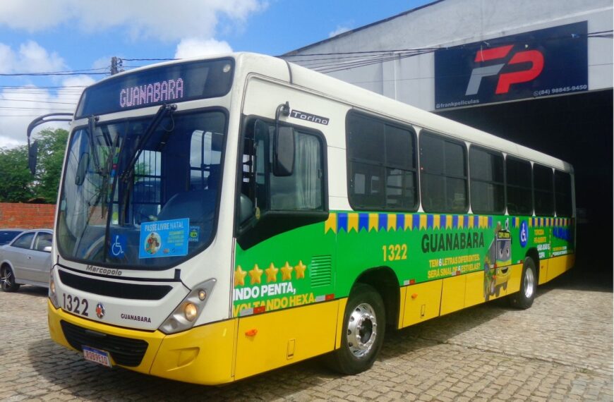 Guanabara coloca ônibus temático da Copa do Mundo em circulação nas linhas urbanas de Natal